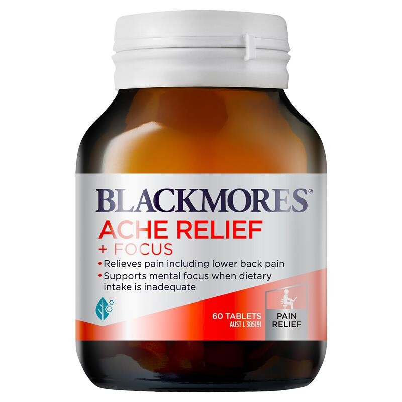 [PRE-ORDER] STRAIGHT FROM AUSTRALIA - Blackmores Ache Relief + Focus 60 Tablets