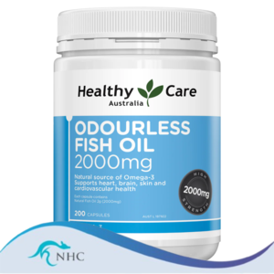 Healthy Care Odourless Fish Oil 2000mg 200 Capsules Exp 02/2026