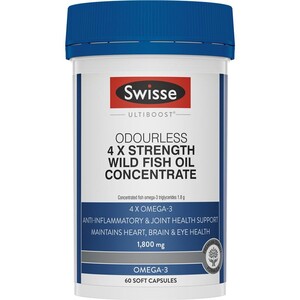 [PRE-ORDER] STRAIGHT FROM AUSTRALIA - Swisse Ultiboost 4 x Strength Wild Fish Oil Concentrate 60 Capsules
