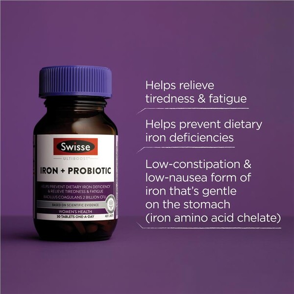 [PRE-ORDER] STRAIGHT FROM AUSTRALIA - Swisse Iron + Probiotic 30 Tablets